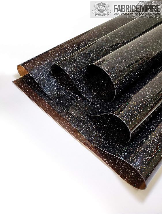 Miniatura 2 de The Yard - Tela de vinilo de plástico brillante transparente de calibre 12, 48 pulgadas de ancho, color negro