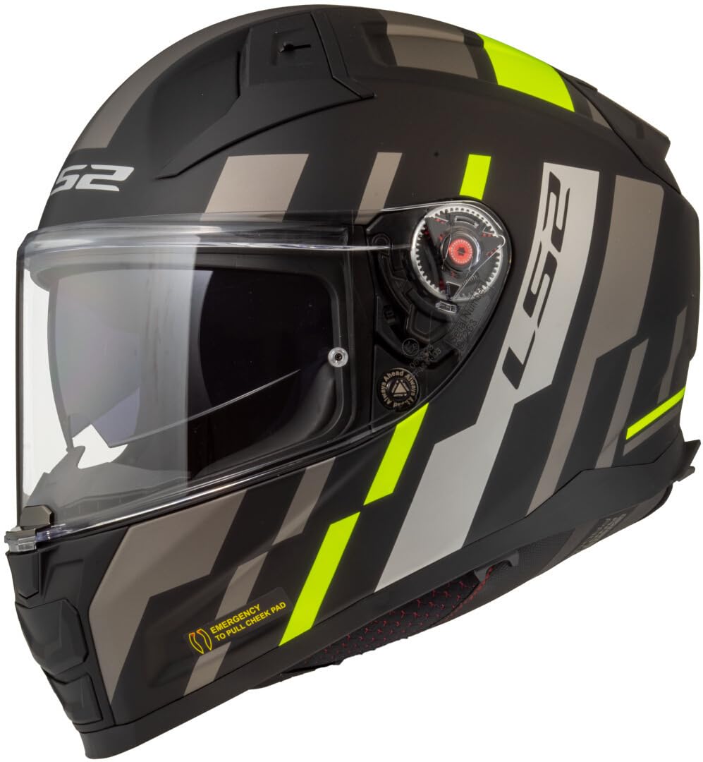 LS2 casco moto integrale Vector II Tron black H-V yellow XL