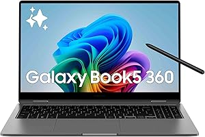 Samsung Galaxy Book5 360 15.6″, Copilot+PC, Notebook with AI, Intel Core Ultra 7 Processor, 16GB RAM, 512GB Storage, AZERTY FR Keyboard, Anthracite