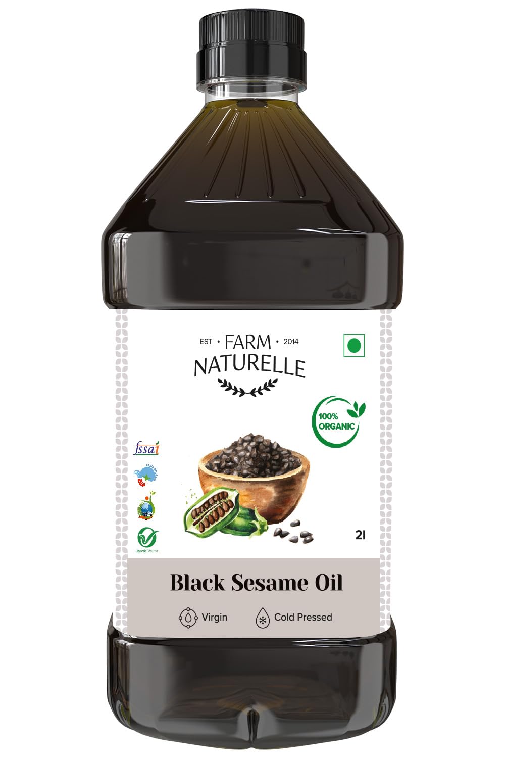 Farm Naturelle Organic Virgin Cold Pressed Black Sesame Seed Cooking Oil,(2ltr) (B0BDKZ8GTV) Amazon Price History, Amazon Price Tracker