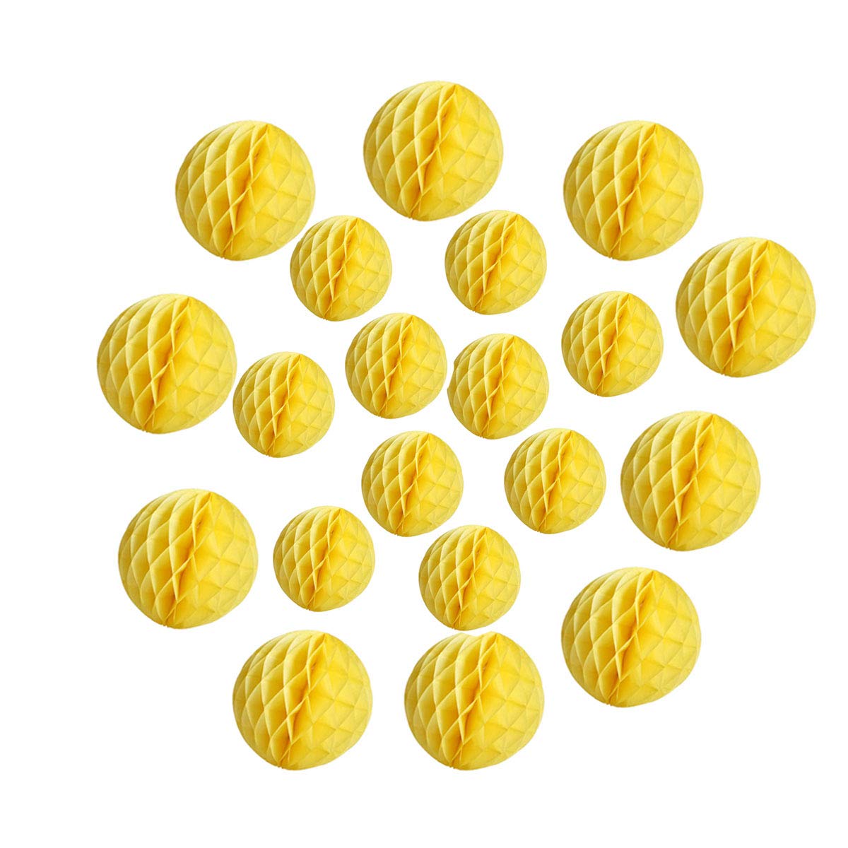 20pcs 3''6'' Tissue Honeycomb Balls Yellow Party Honeycomb Balls