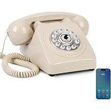 Bluetooth Landline Phone for Cell Phone, Retro Wireless Home Phones,Beige
