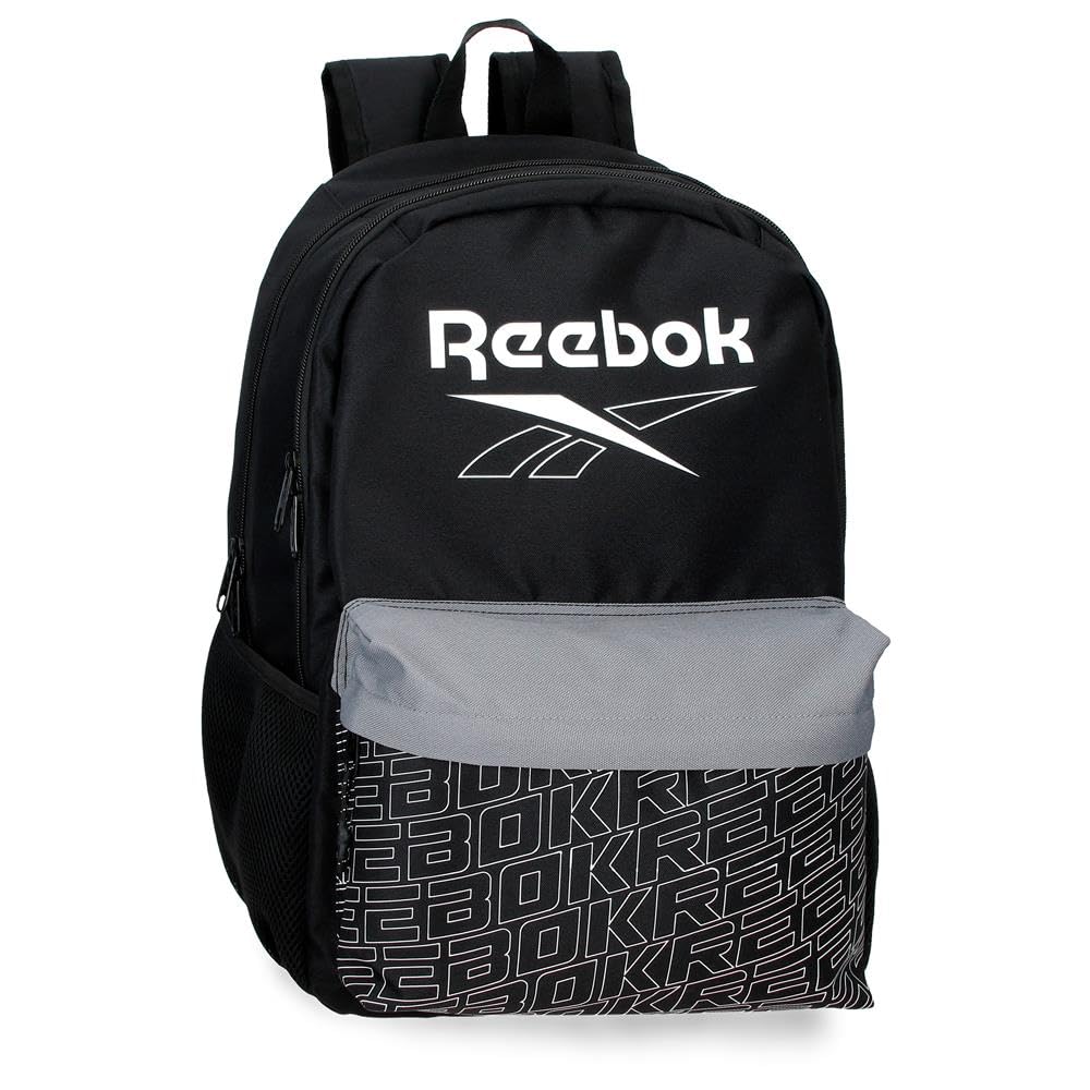 Reebok Stockton Mochila Doble Compartimento Adaptable Portátil 15,6 Pulgadas Negro 31x44x15 cm Poliéster 20,46L by Joumma Bags