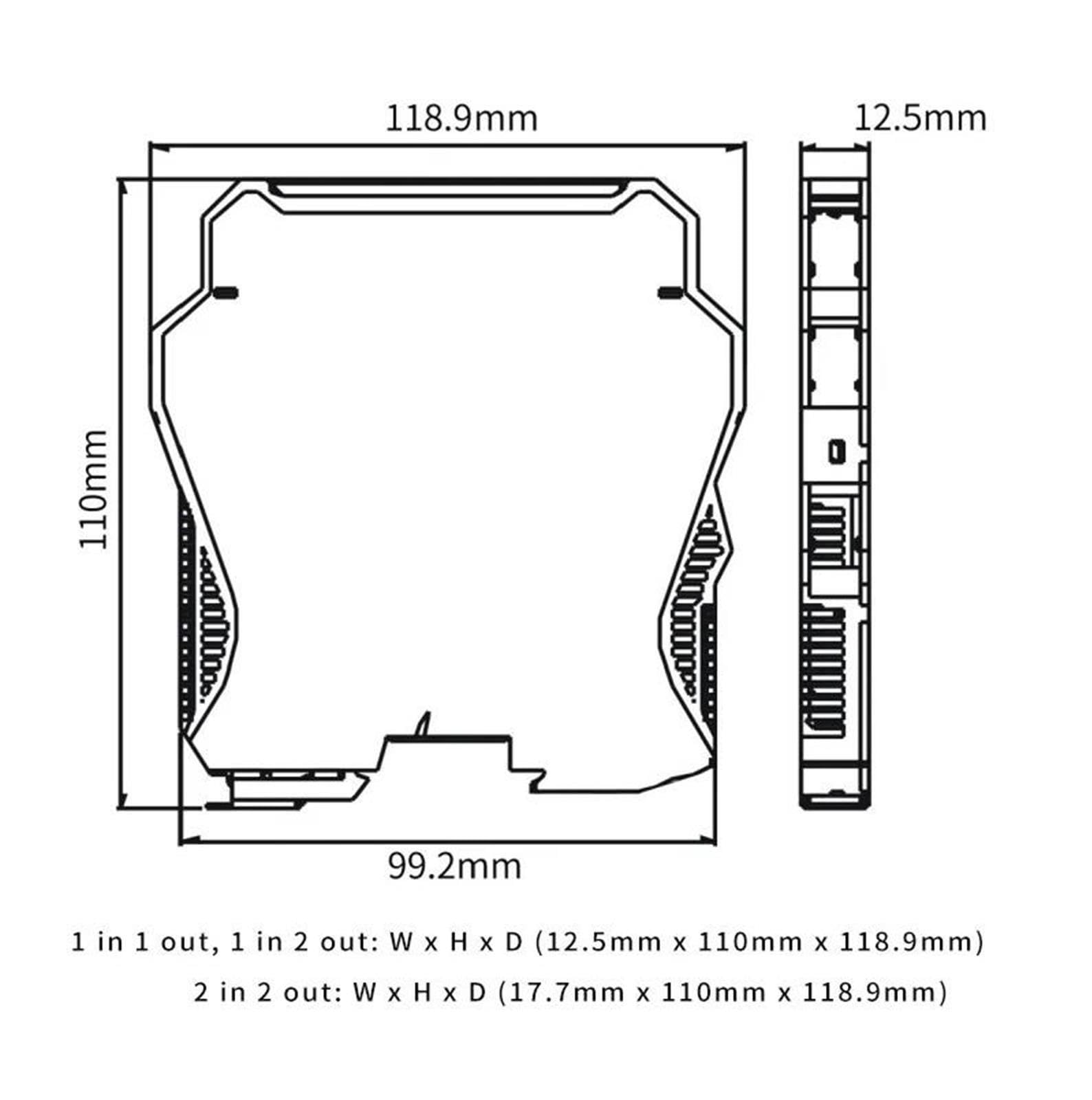 Isolateur de signal analogique, GLK 1 entrée 2 sorties