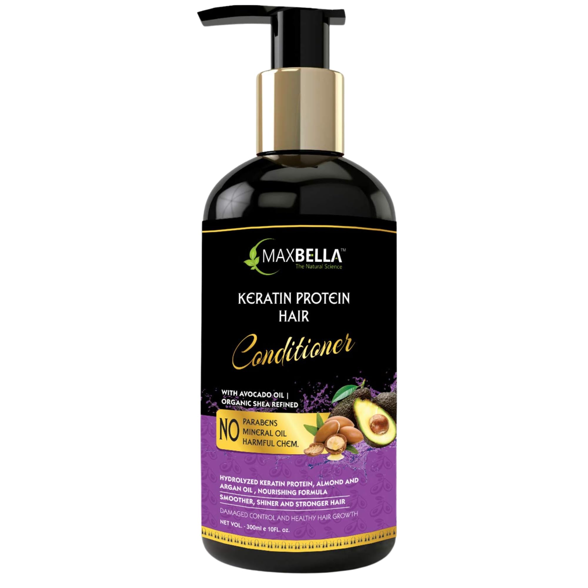 Keratin Conditioner with Hydrolyzed Keratin Protein, Almond & Argan Oil for Smooth,Shiny & strong Hair Conditioner (300ml)