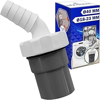 Adaptateur Evacuation Machine a Laver avec Sortie pour Tuyau Ø40 mm et Entrée Ø18-23 mm - Adaptateur Lave Vaisselle Vidange - Garantie de 10 Ans - MONTERAL