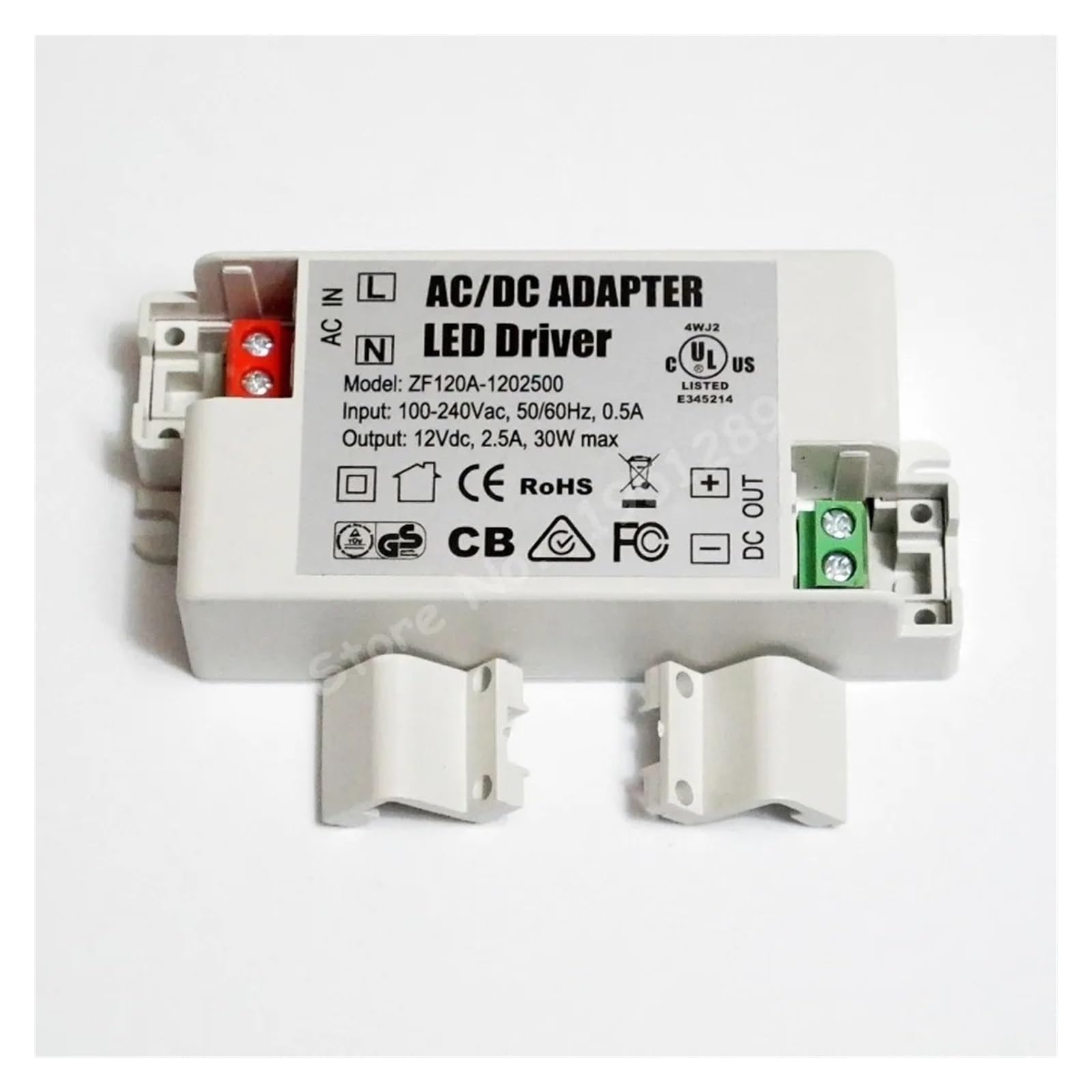 Pilote LED 30 W 2500 mA MR16 MR11 Adaptateur AC/DC Transformateur Entrée AC 100 V-240 V Sortie DC 12 V Convient for les spots LED et les bandes lumineuses LED.