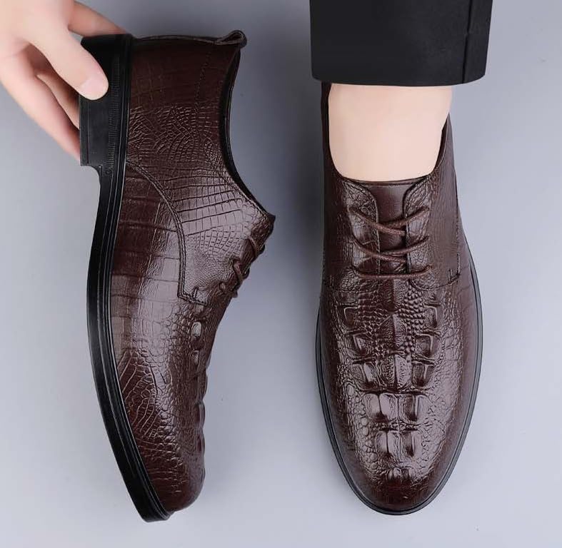 Men's Genuine Leather Oxford Shoes Lightweight Comfortable Thick Sole Formal Business Dinner Casual Dress Shoes2