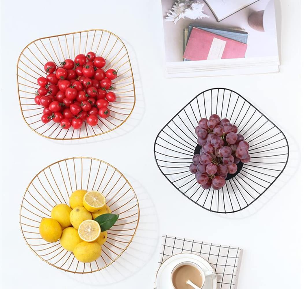 Panier à fruits cuisine 2 niveaux lourd avec panier latéral, bol métal détachable et 8 crochets, rangement comptoir pour fruits et légumes doré | Leroy Merlin