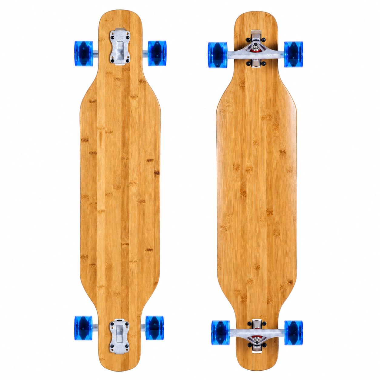 Skateboard da longboard in bambù, lunghezza 40 cm, colore: blu