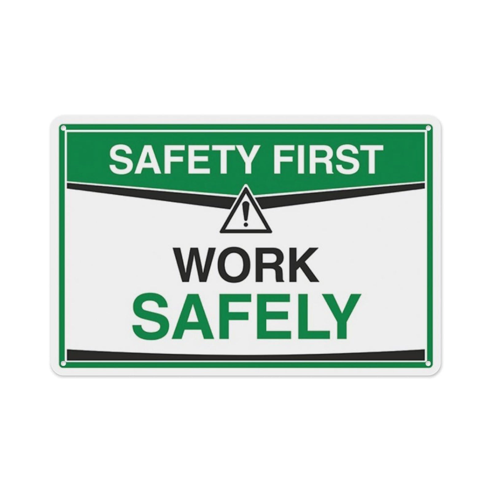 peiyeety Work Safely Aluminum Tin Warning Signs For Home Outdoor Garden 12X16 Inches