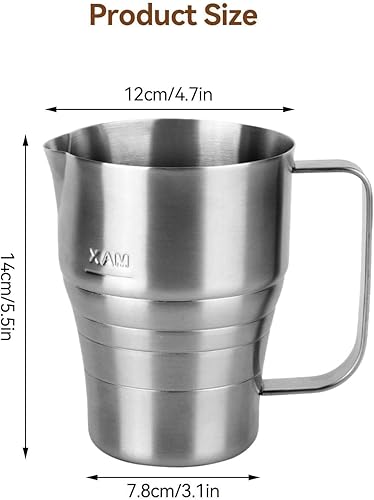 Miniatura 2 de Espumador de leche espresso de acero inoxidable - Taza de vapor de 30.4 fl oz30 oz - Jarra grande para espuma de leche