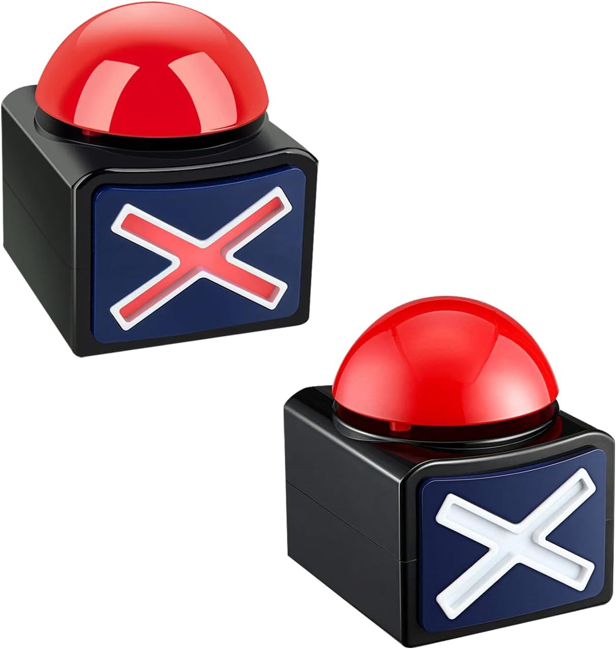 LED Buzzer with Sound & Light Game Show Buttons Answer Buzzer Parent-Child Game Button Game Buzzer Battery Operated Quizbuzzer Plastic (2)