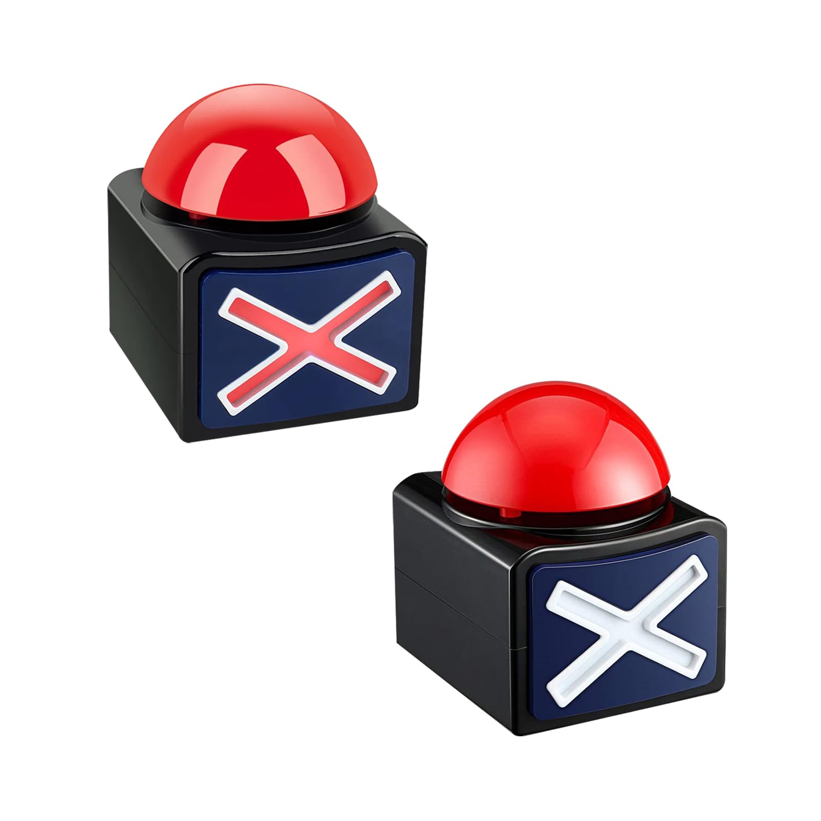 LED Buzzer with Sound & Light Game Show Buttons Answer Buzzer Parent-Child Game Button Game Buzzer Battery Operated Quizbuzzer Plastic (2)