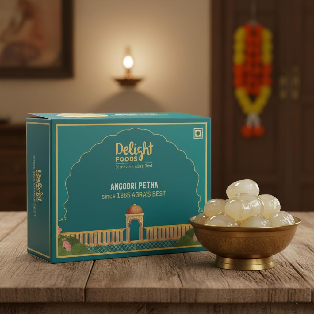 Delight Foods Original Agra Petha 350g | Indian Sweets | Mithai (Angoori Petha)