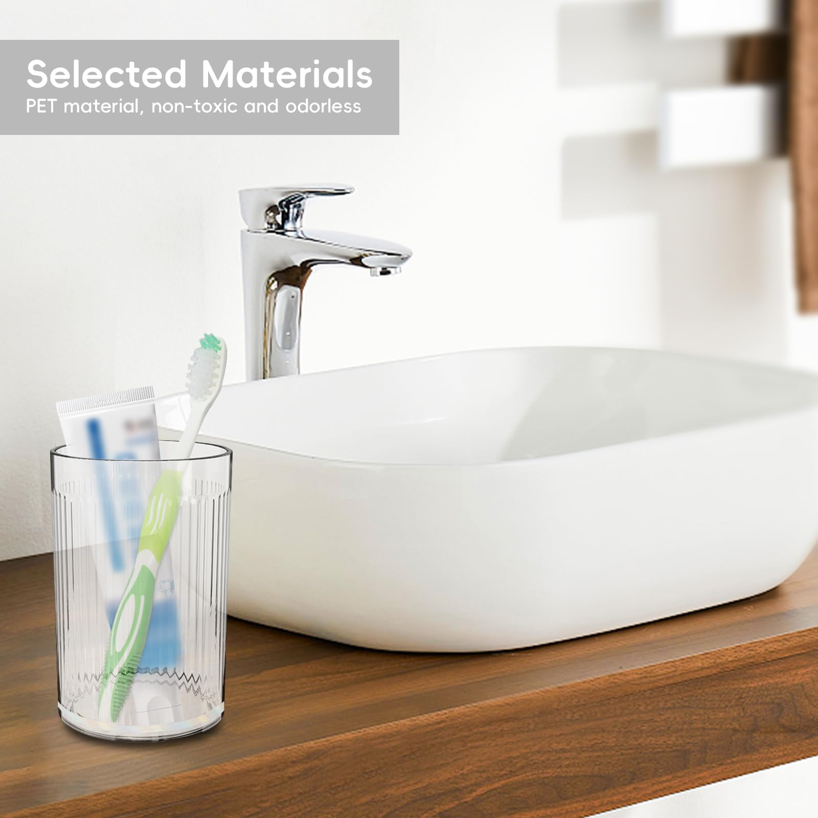 Xpieoyrm 3 Vasos de Cepillo de Dientes de baño, Vaso de Enjuague bucal, Vaso de Cepillo de Dientes irrompible, Vasos de Dientes de Plástico Reutilizable, para Adultos, Adolescentes y niños