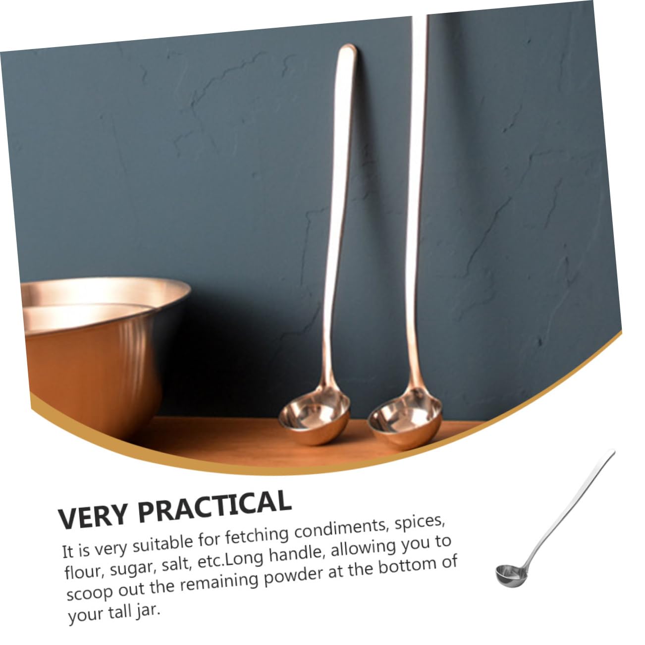 CIYODO Long Handle Sauce Spoon Large Slotted Spoon Oil Spout for Basting Stainless Steel for Cooking Baking