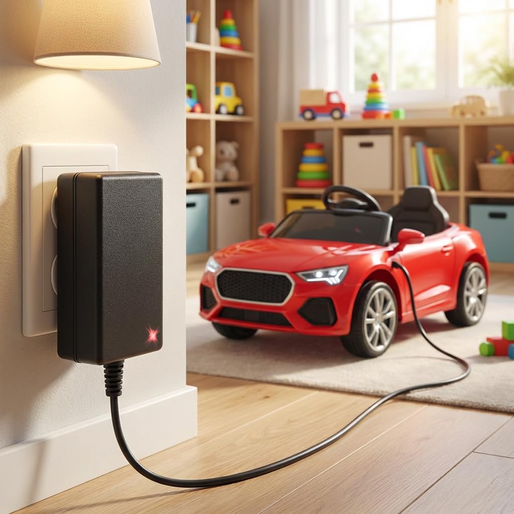 Chargeur de Voiture Électrique pour Enfants POLYNX 24V 1000 mA, Chargeur de Batterie 24V 1A avec Câble de Charge Directe