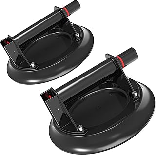 Vacuum Glass Suction Cup to Lift Glass/Granite/Tile 8.1IN, 425LBS Heavy Duty Glass Sucker Lifter for Moving Large Granite/Tile/Window/Aquarium, Windshield Installation, Lifting Handing Tool, Pack of 2