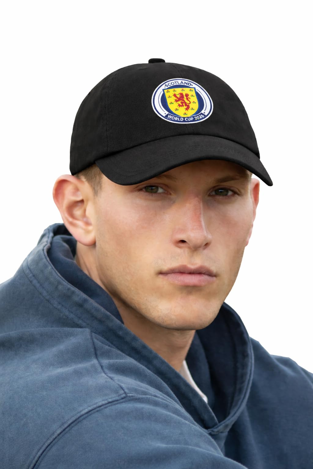 4SP Scotland World Cup 2026 Logo Organic Cotton 6 Panel Dad Cap, Unisex, Adjustable, One Size, Casual Sport (UK, Alpha, One Size, Black)