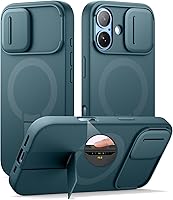 Vista 69 de SURITCH Funda para iPhone 14 Pro Max con cubierta magnética para cámara deslizante y soporte ajustable, compatible con MagSafe, funda protectora