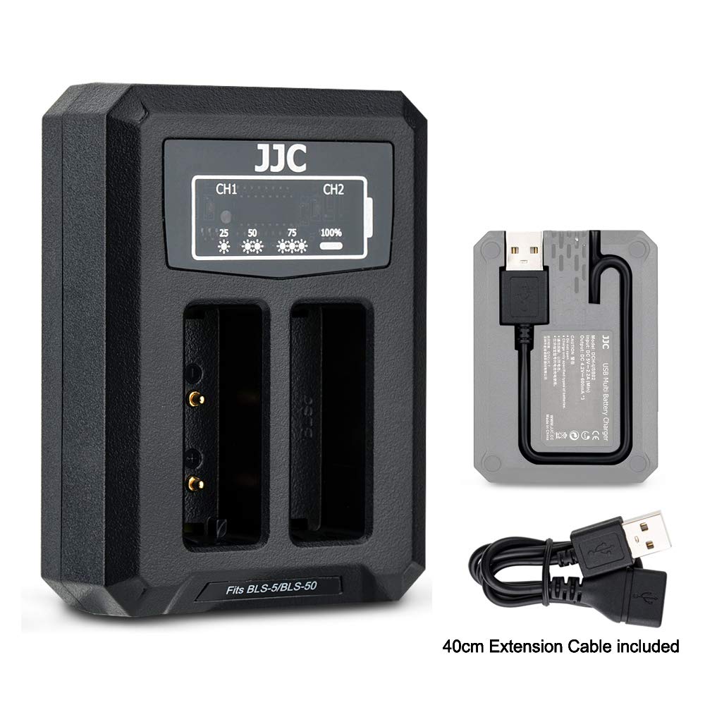 BLS-5 BLS-1 BLS-50 Dual USB Battery Charger for Olympus E-M10 Mark II III IV E-M10 E-PL9 E-PL8 E-PL7 E-PL6 E-PL5 E-PL3 E-PL2 E-PL1s E-PL1 E-P3 E-P2 E-P1 E-PM2 E-PM1