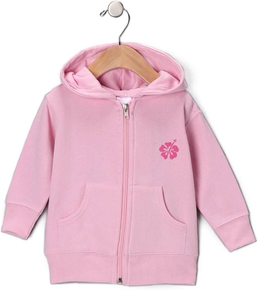 Surfer Baby "Surfer Girls Rule Toddler Zip-Up Fleece Hoodie Sweatshirt (2T) Pink