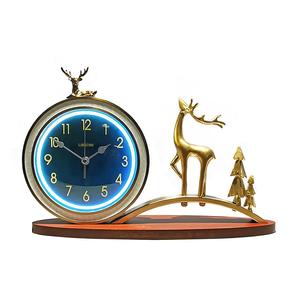 Reloj de mesa con ciervos decorativos para crear salones y dormitorios acogedores