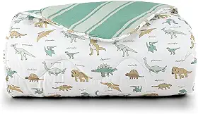 Edredom Cobertor Lutti Solteiro Infantil Dupla Face 200 Fios Dinossauro Verde