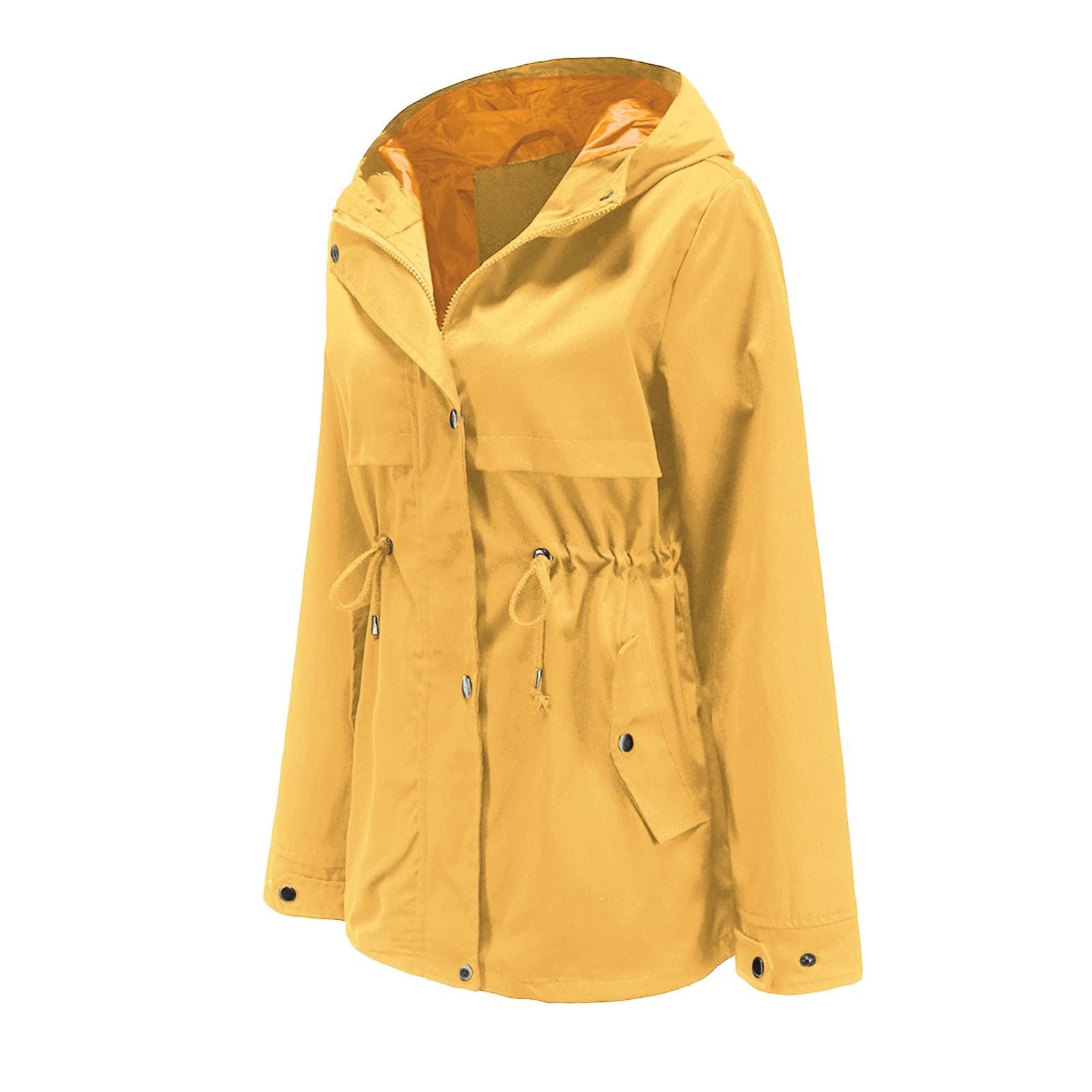 Generisch Chaqueta de verano para mujer con capucha, chaqueta de entretiempo para mujer, elegante, impermeable, ligera, resistente al viento, chaqueta de senderismo, transpirable, chaqueta funcional