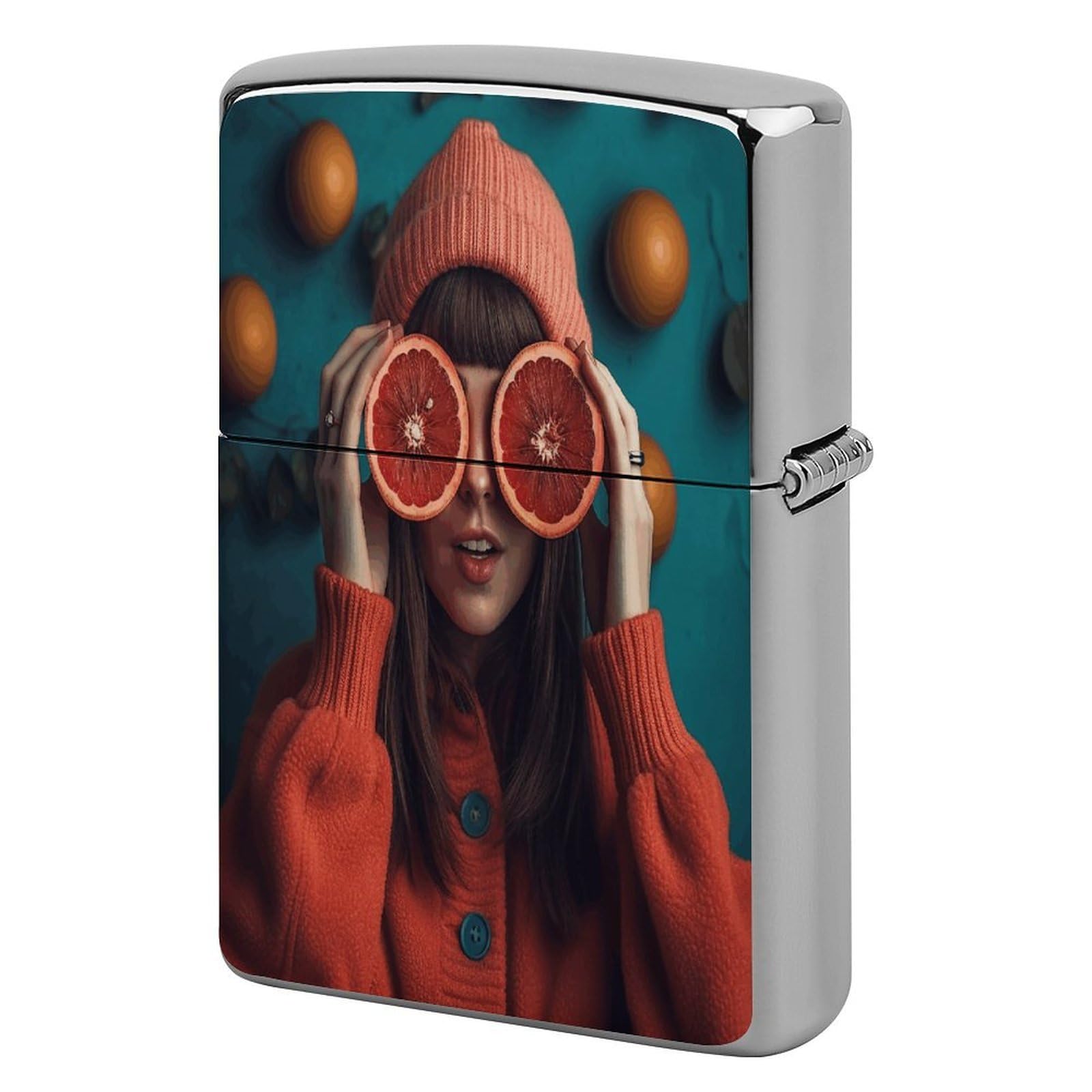Fekiloot Style Grapefruit Covering Eyes Lighter Case Cover Lighter Holder