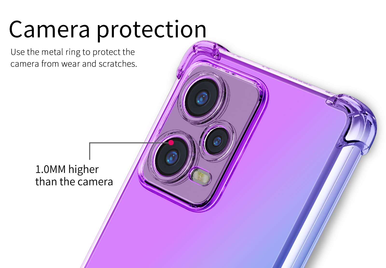 Dedux Cover per Xiaomi Redmi Note 12 PRO 5G, Custodia Trasparente Gradiente Protettivo TPU Case, Ultra Sottile Rinforzo a Quattro Angoli Cover (Rosa/ Verde