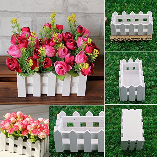 Buy Jiayuane 1 Pcs Wooden Picket Fence Window Box/Flower Box, Flower
