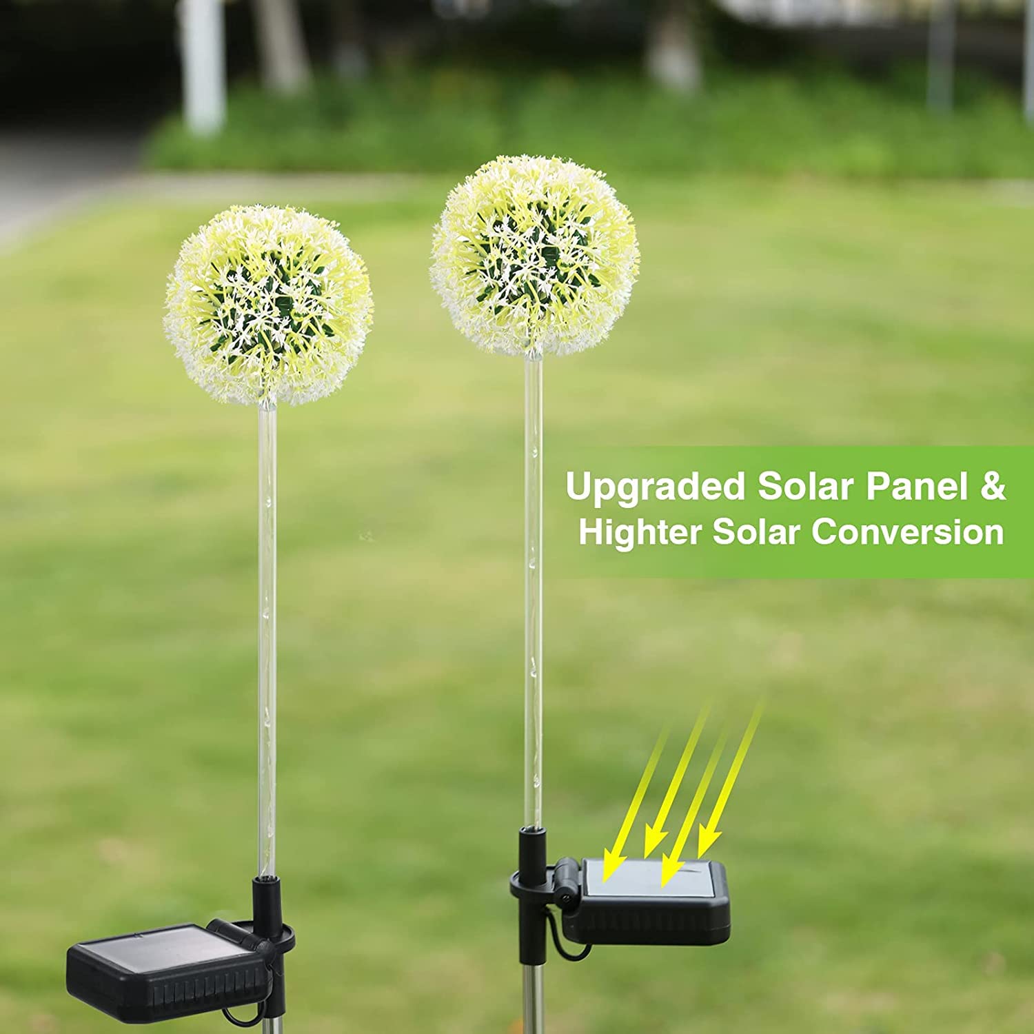 BUCASA Solarlampen für Außen Garten, 4 Stück Solarleuchten für Außen Löwenzahn mit Farbig LED, IP65 Wasserdicht Solar Blumen Lampe für Rasen Balkon Terrasse Hof Garten Deko Geschenke für Frauen
