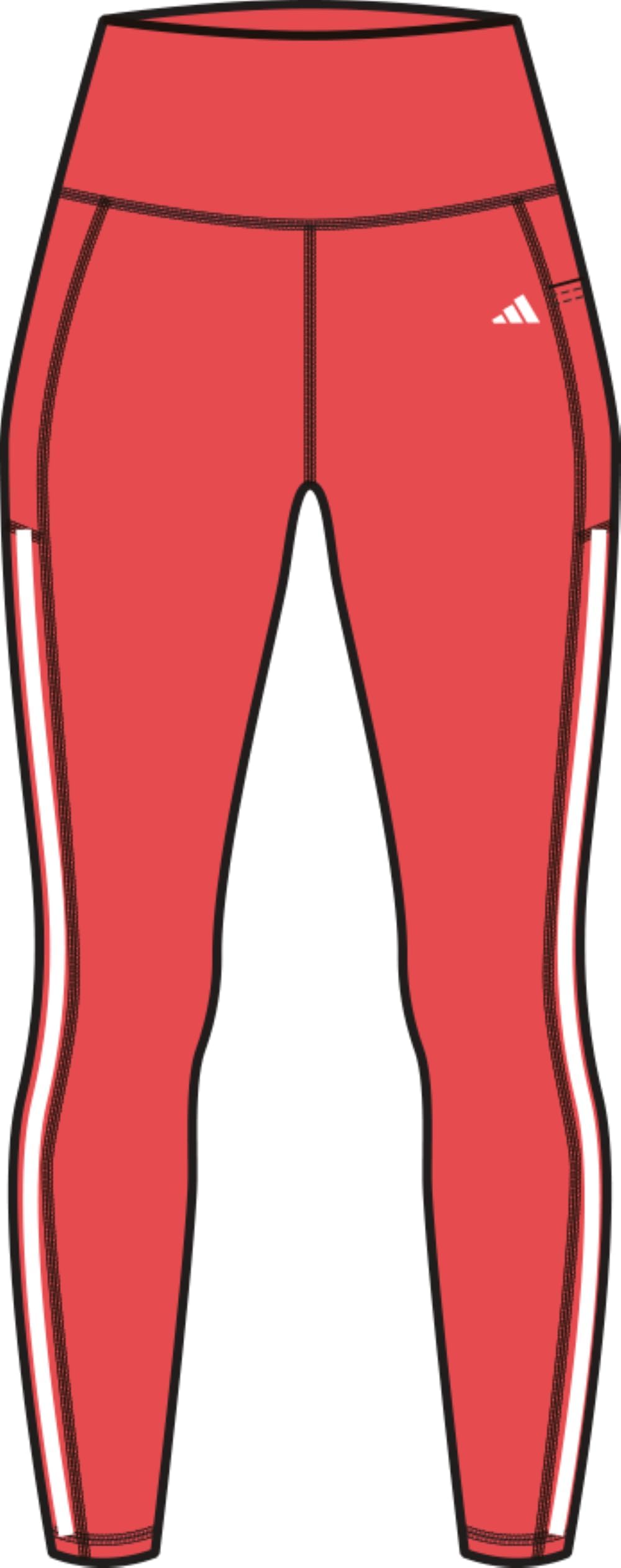 adidas red stripe leggings