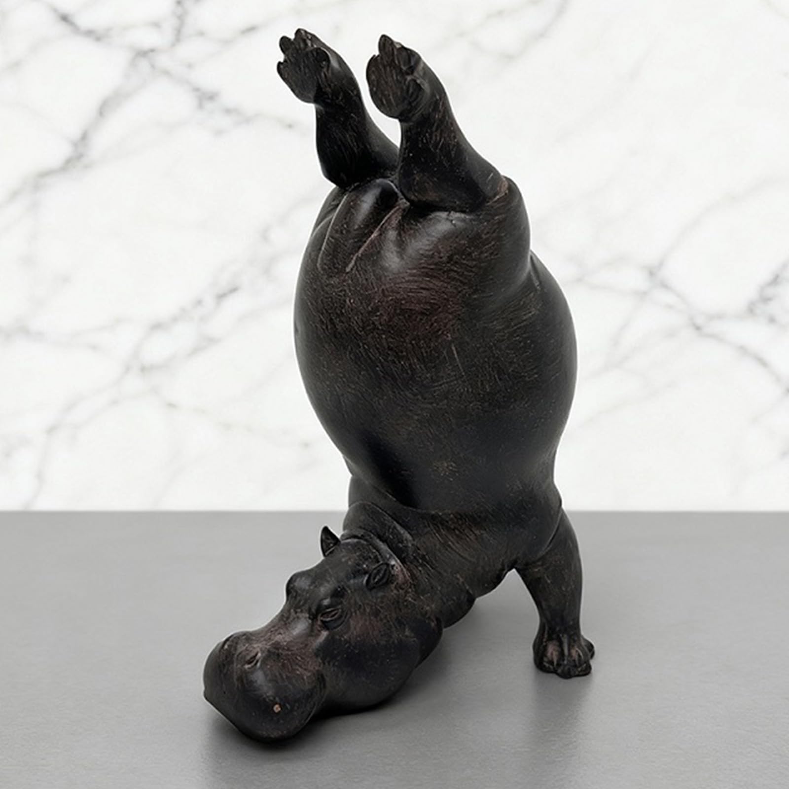 Hippo Figurine Yoga Statue Hippopotamus Gifts for Lovers Women Mother's Day