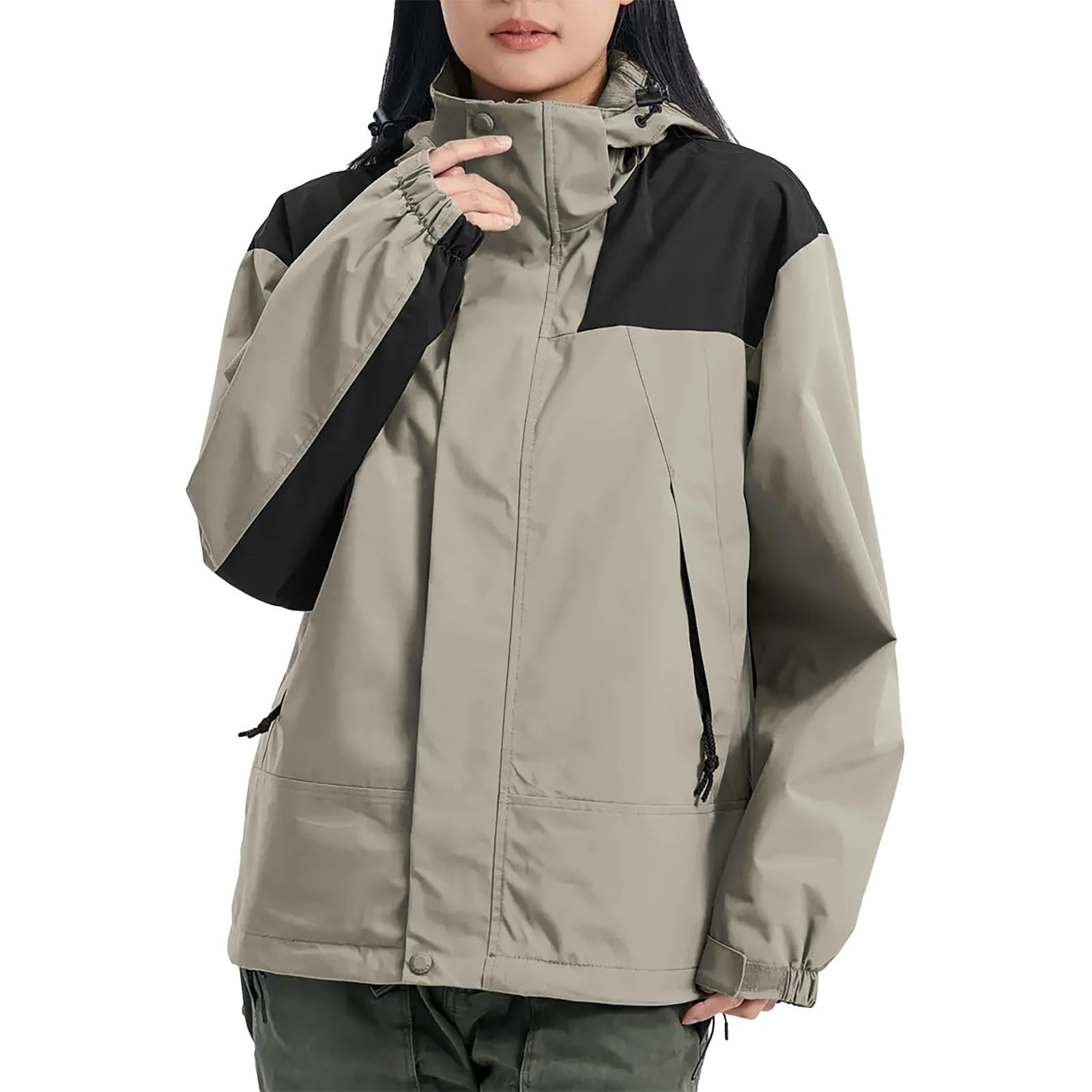 Chaqueta Para Deportes Al Mujer, Y Desmontable A De Viento, Adecuada Montañismo Esquí Abrigo Mujer Elegante Engomada Chubasquero Running Impermeable Chaqueton Parkas Invierno Poncho