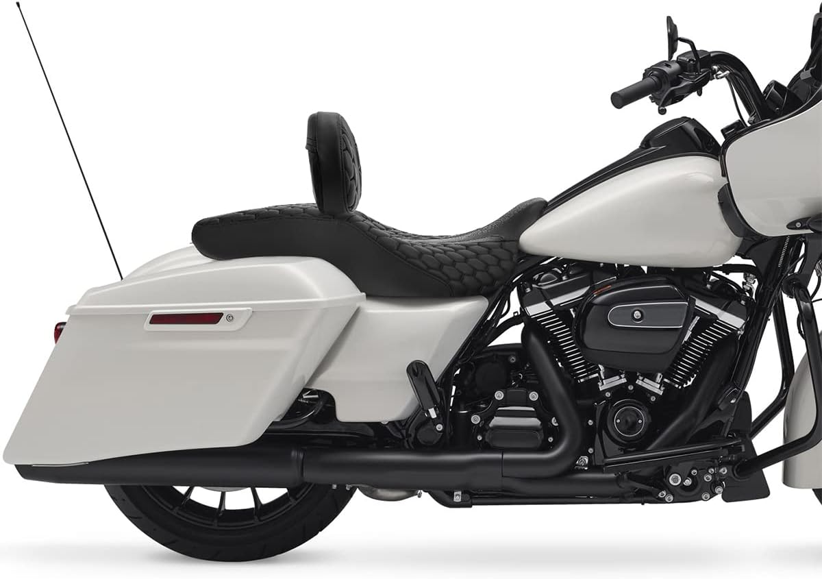 Driver Passenger Seat & Rider Backrest Fit For Harley Touring Road King CVO Road Glide FLTRXSE Street Glide Electra Glide 2009-2023 Black