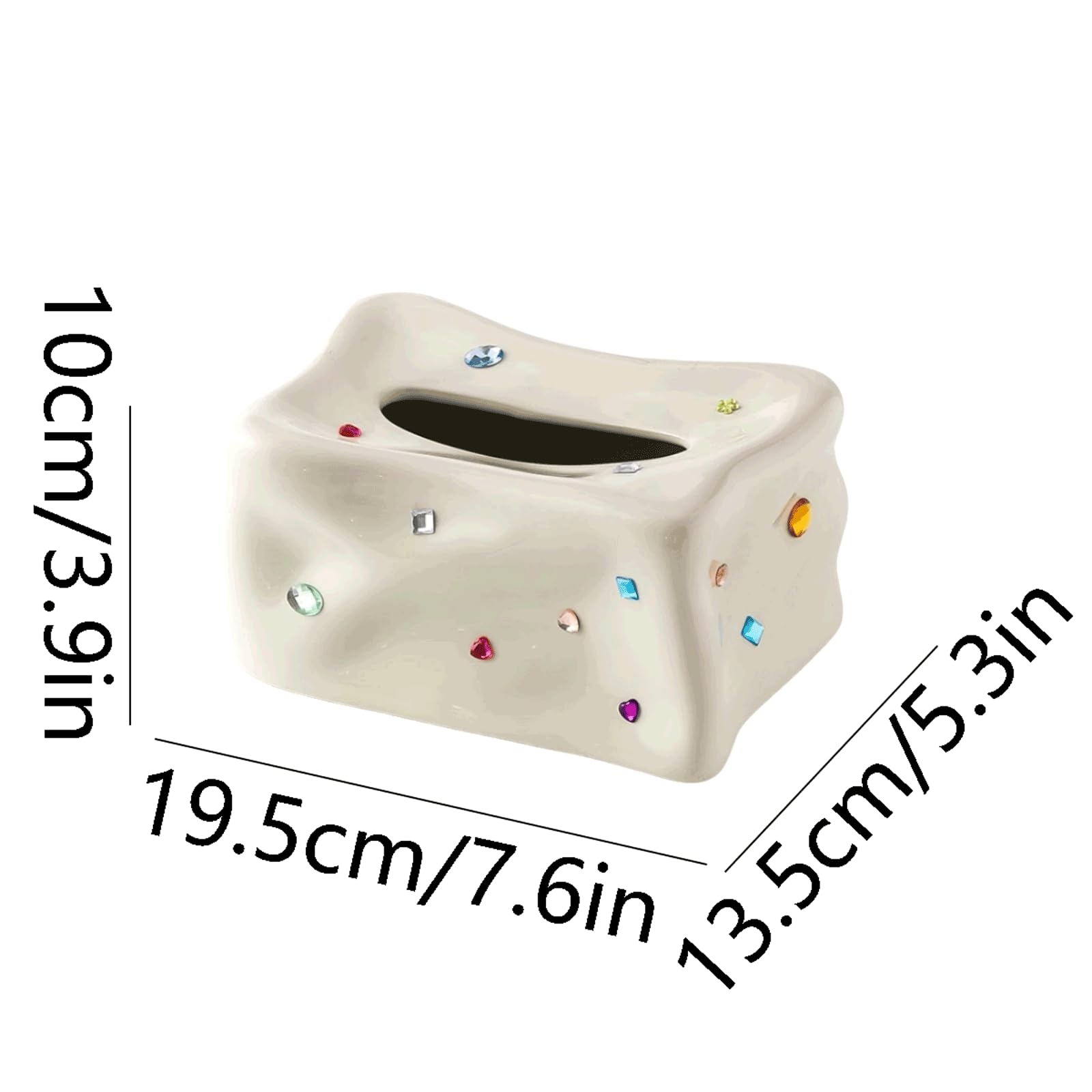 Coperchio della Scatola del Tessuto in Ceramica Porta fazzoletti Rettangolare Elegante Dispenser per tovaglioli Scatola per fazzoletti Portatile Decorazioni per la casa da Tavolo