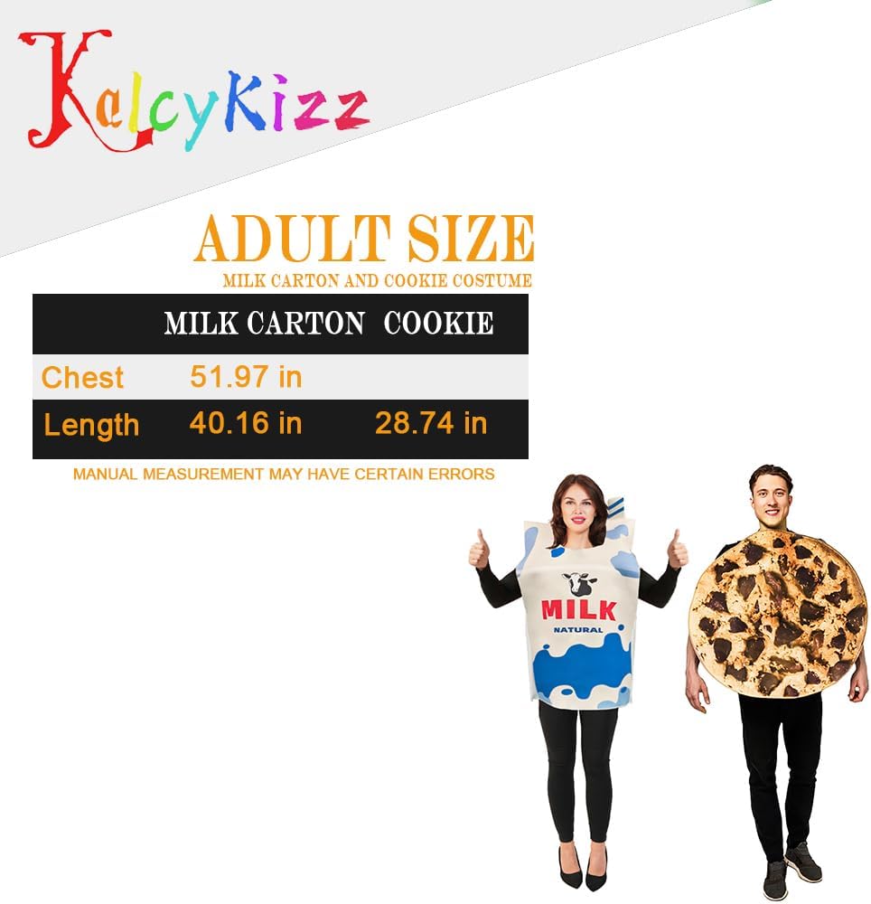 Milk Carton and Cookie Costume Set, Novelty Food Costumes for Adults - Image 5