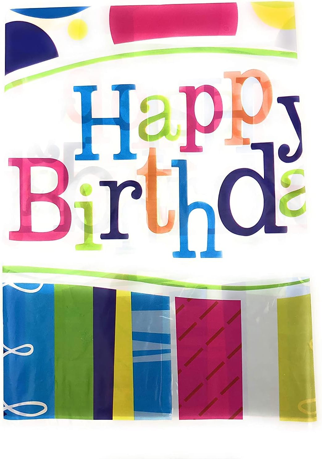 AEX Happy Birthday Style Table Cover Tablecloth Wipe Clean Disposable Plastic Party Rectangle Tableware (Multicolour)