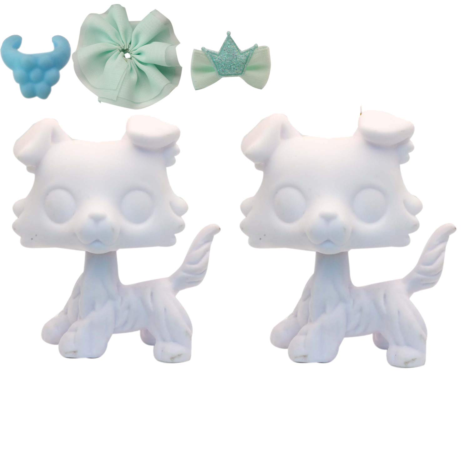 LPSLOVERQA White Base Blank Custom OOAK Cat and Dog Figure Collection with Accessories Boys Girls Gift Set (lps collie base)