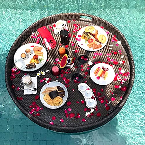 Bandeja de servicio redonda con asa Bandejas flotantes para servir desayuno Bandeja de comida resistente Bandeja de mayordomo impermeable para desayuno Bandejas de té Fiestas Fotografía de bodas