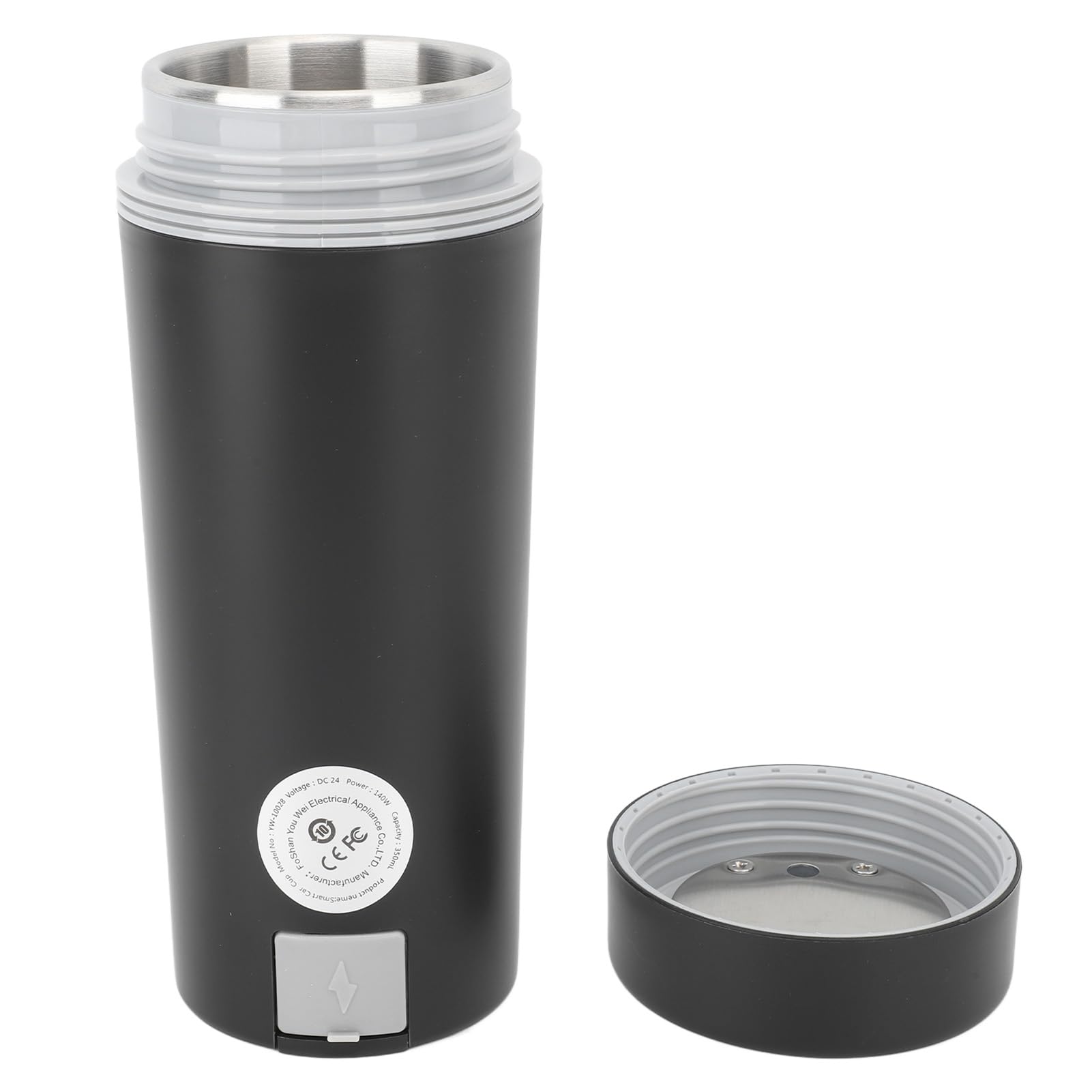 Tyenaza Bouilloire électrique portative de voyage, chauffage rapide, contrôle intelligent, protection contre les brûlures sèches, tasse chauffante isolante portable de 350 ml pour (24V)