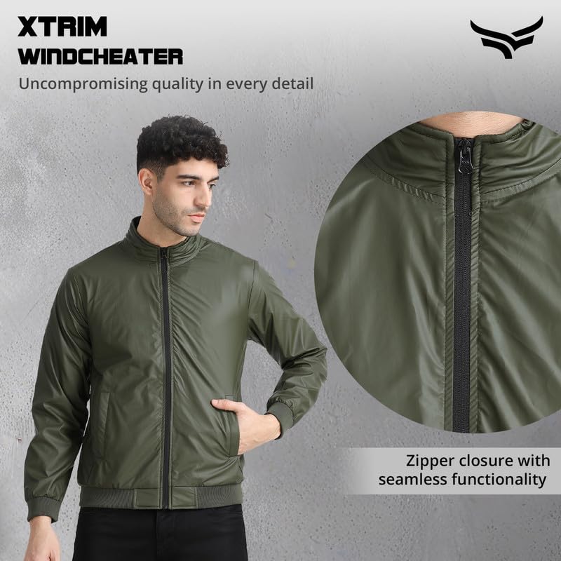 Image of Xtrim Raincoat Set for Men & Women, Waterproof Windproof Jacket & Pants Suit with Hood, Drawstring & Pocket, Reflective Trim, Snap Button, Zipper Closure, PVC Lining, for Biking & Travelling (M)
