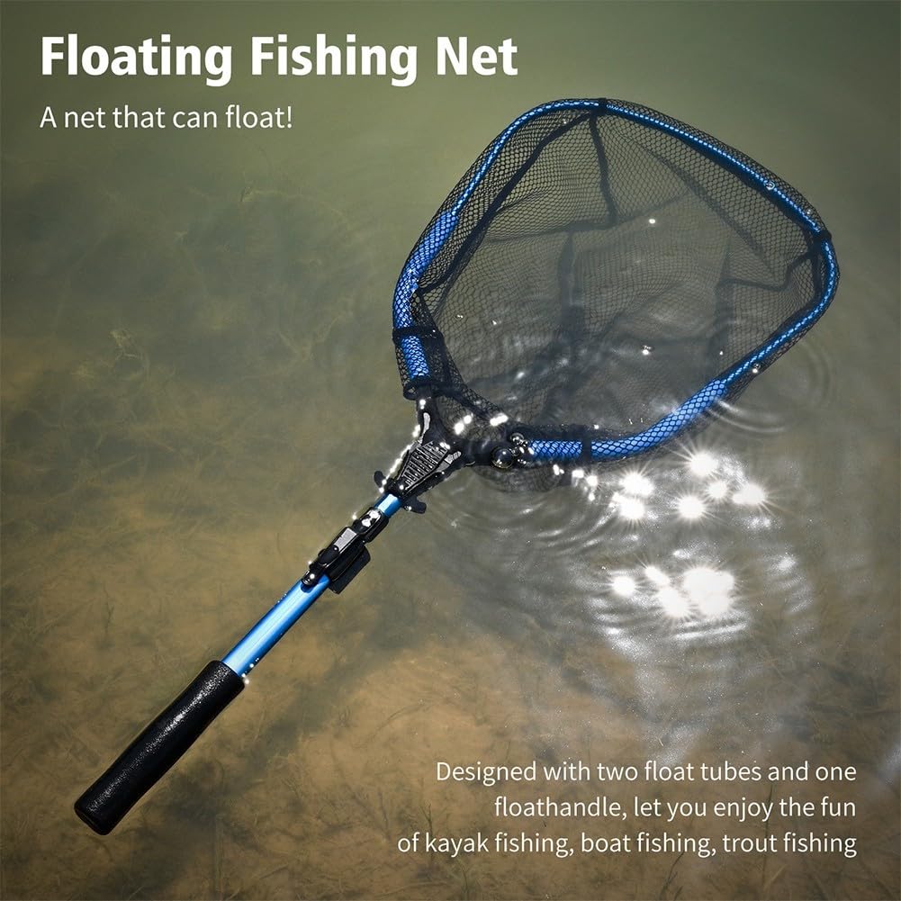 Épuisette de pêche, télescope pliable, extensible pour attraper les oiseaux, les poissons, léger, portable, cadre en alliage d'aluminium, poignée