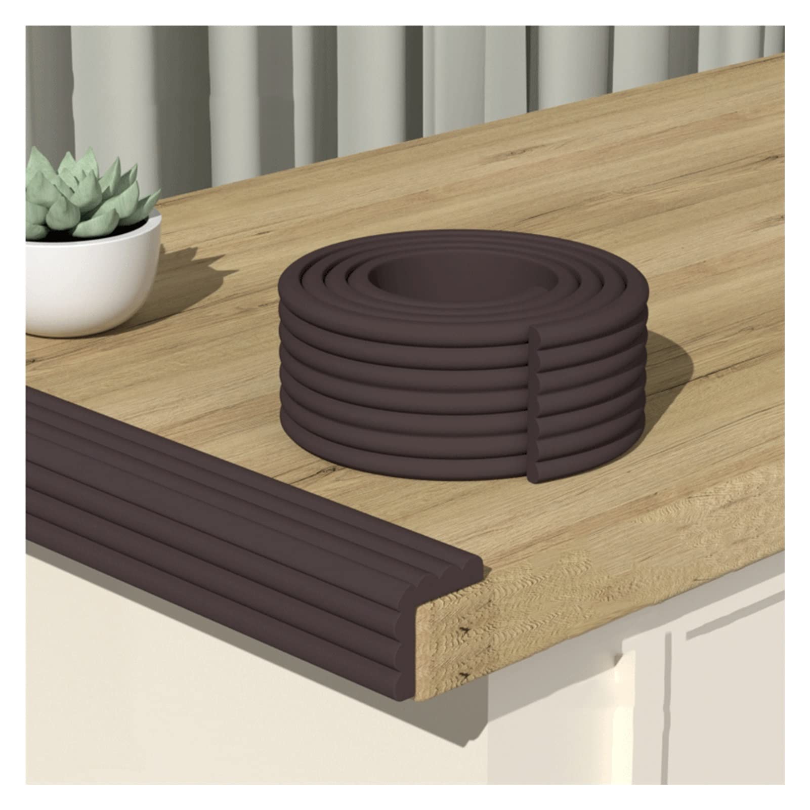 Protection des bords et coins en mousse de caoutchouc marron 5 mètres