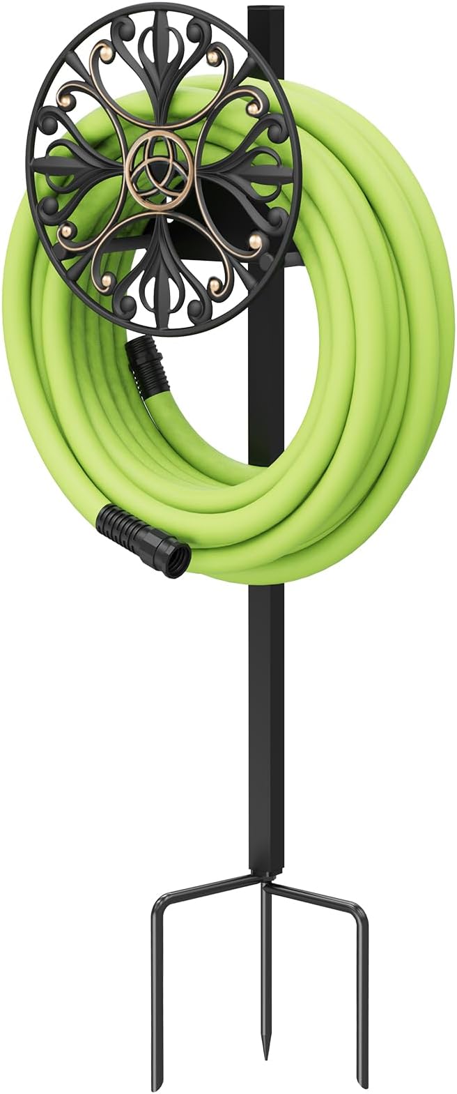 GOFORWILD Garden Hose Holder, Decorative Hose Butler Sturdy Water Hose Rack, Durable Wall Hose Hanger, Holds 125-Feet of 5/8-Inch Hose, Hose Reel, Made of Stainless Cast Aluminum, 7008 …