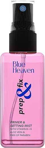 Blue Heaven Prep & Fix 2 in 1 Primer + Makeup Fixer | Infused With Aloe Vera and Vitamin-E | Setting spray & Primer for Face Makeup 60ml