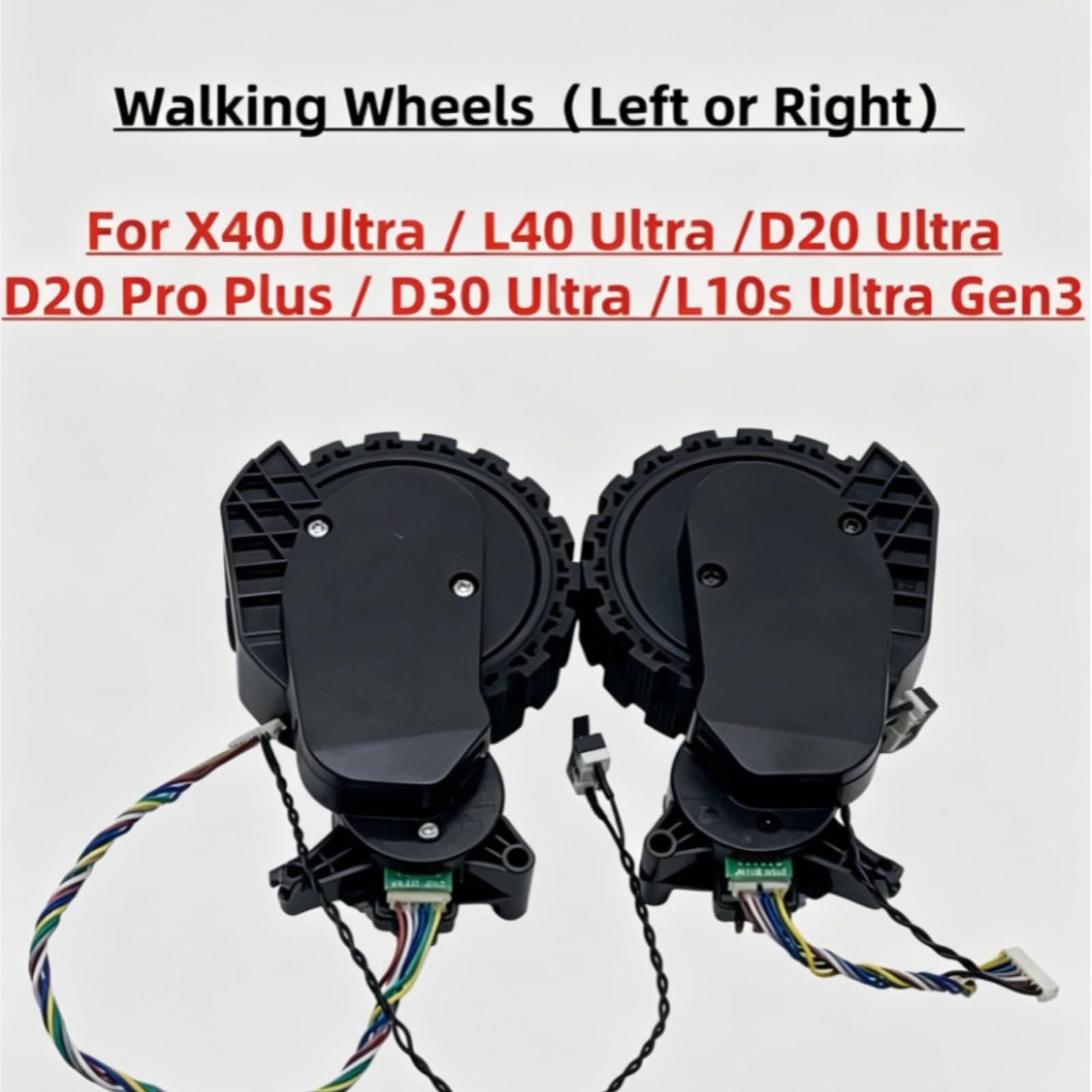 Ersatz-Originallaufräder links rechts, kompatibel mit Dreame X40 Ultra/D20 Pro Plus/D30 Ultra/L10s Ultra Gen3 Roboter-Staubsaugerteilen(Wheel Set)